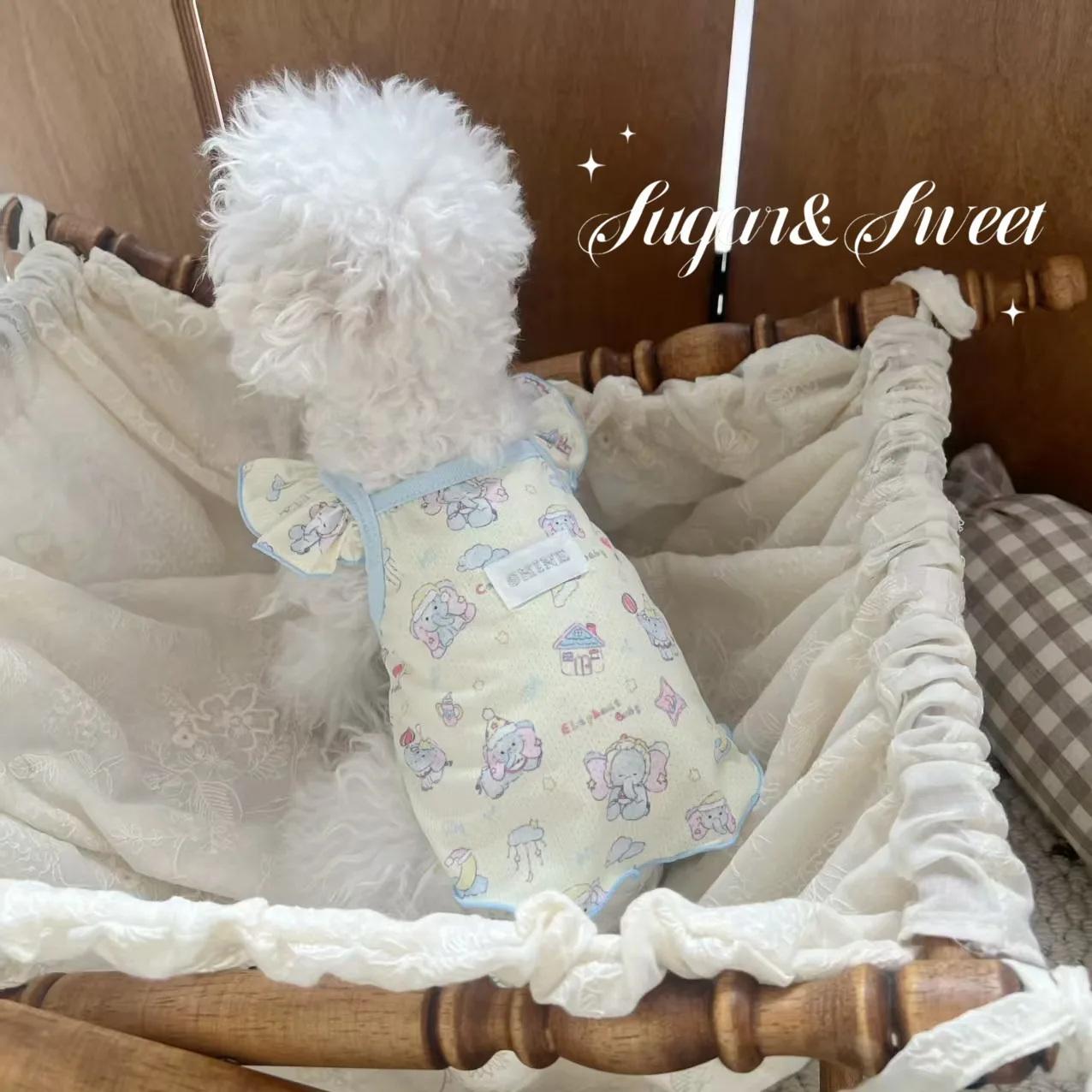 Poodle Elephant Pattern Strap Summer Cool Dog Clothes Cute Pet Cartoon Tank Top Bichon Dog T-shirt Pet Supplies view 3