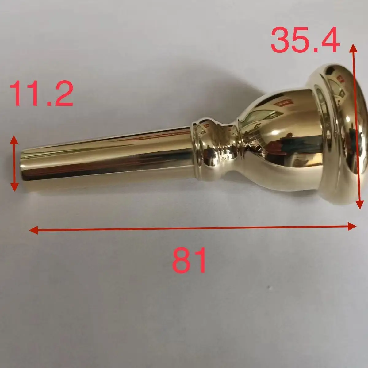 Natural Brass Baritone Mouthpiece Non Plated Bare Brass for Marching Band Tenor Horn Instrument Accessories
