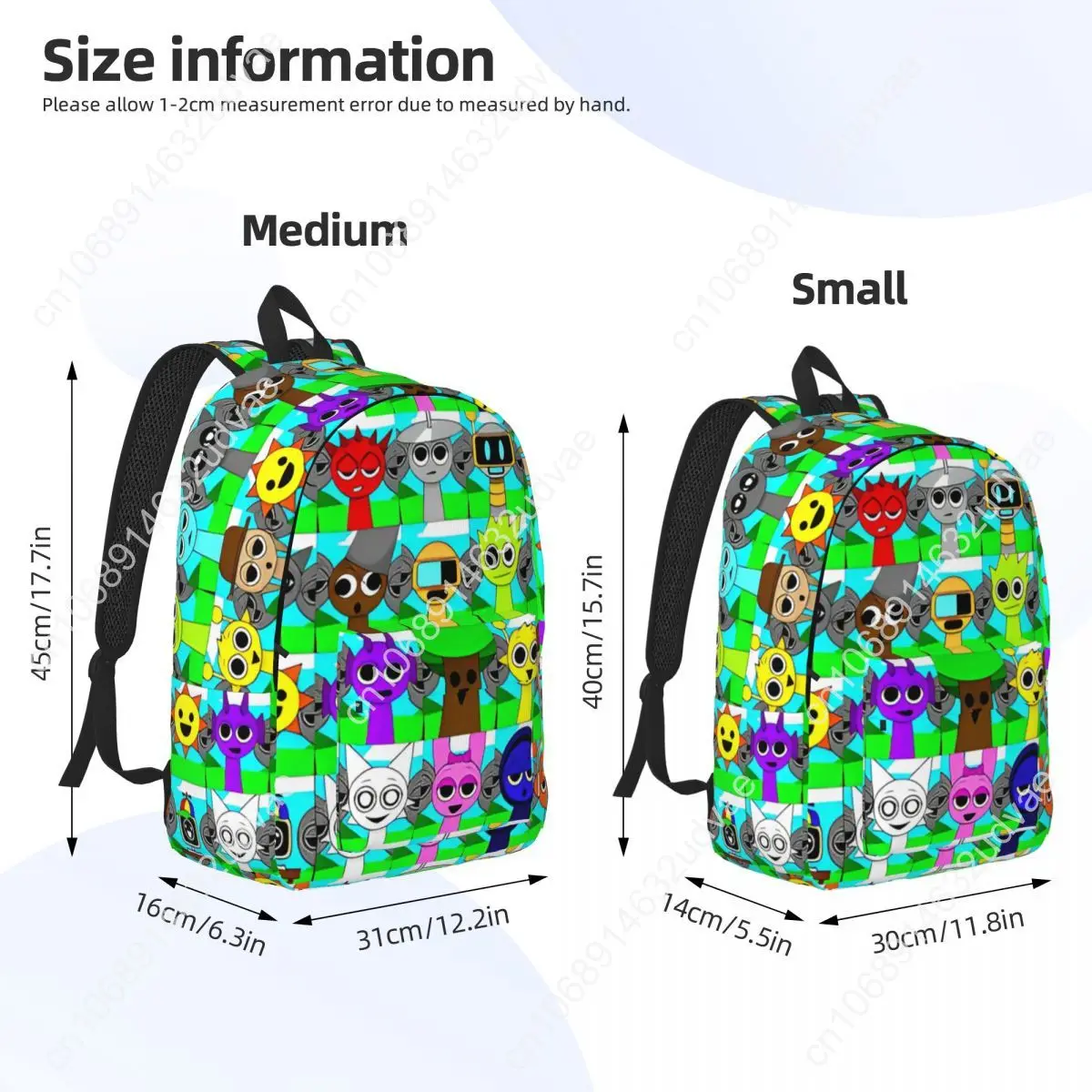 Sprunki Incredibox Wenda Oren Funbot Backpack Men Women Teenage Student Business Daypack Beats Game Laptop Shoulder Bag Durable