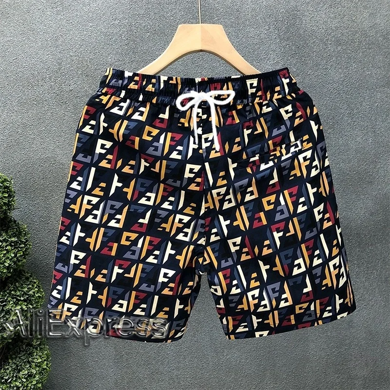 

25 Summer New Men 3D Personalized Quick Drying Trend Stacked Swimming Track Pants