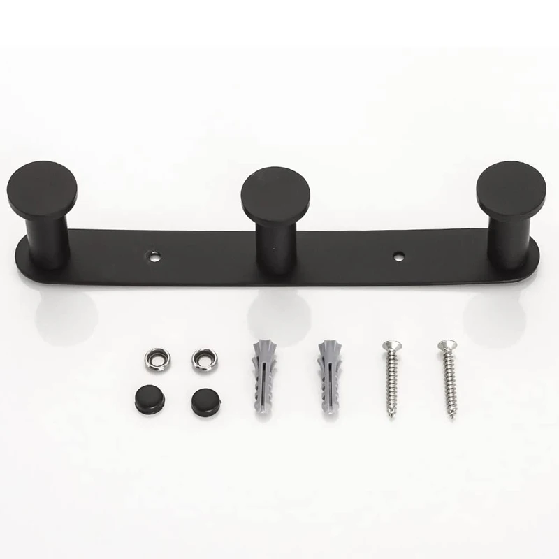 

Space Aluminum Black Hook Bathroom Towel Hook Living Room Door Back Clothes Hook Simple Black Storage Hook To Save Space