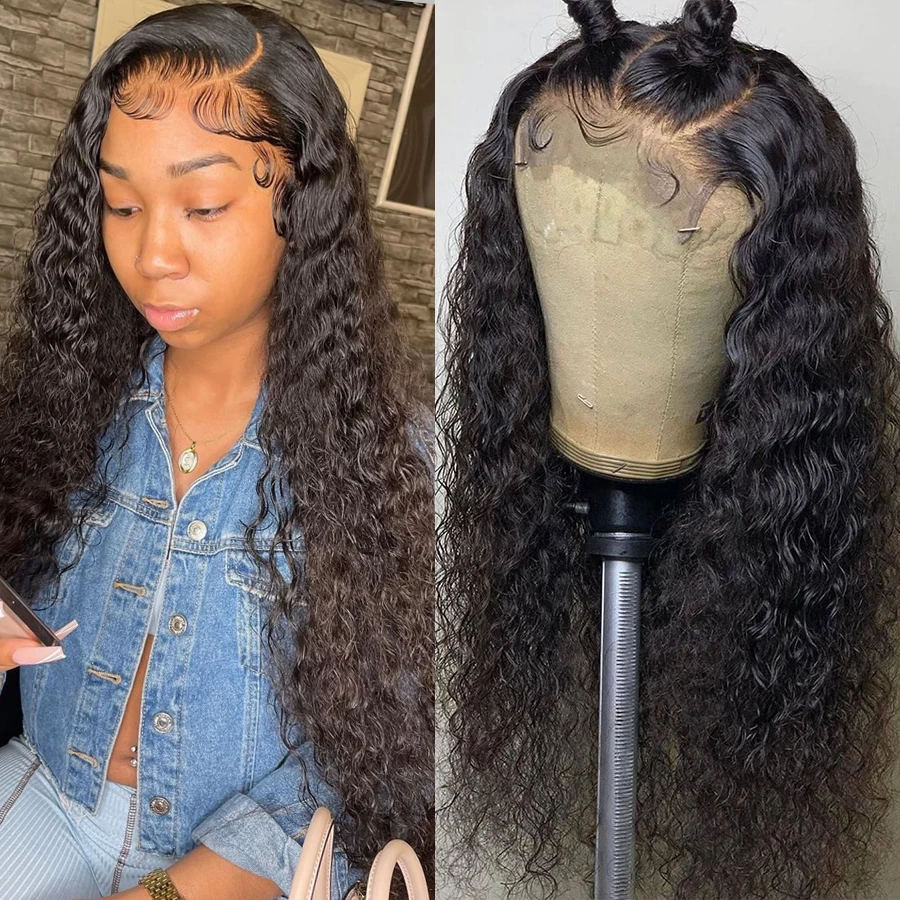 

30 Inch Deep Wave Lace Frontal Wig 13x6 HD Lace Curly Human Hair Lace Front Wigs Brazilian Frontal Human Hair PrePlucked Wig