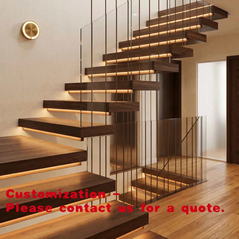 custom.Visible Elegance, Steel: High-Strength Bespoke Floating Stairs Luxury Villas