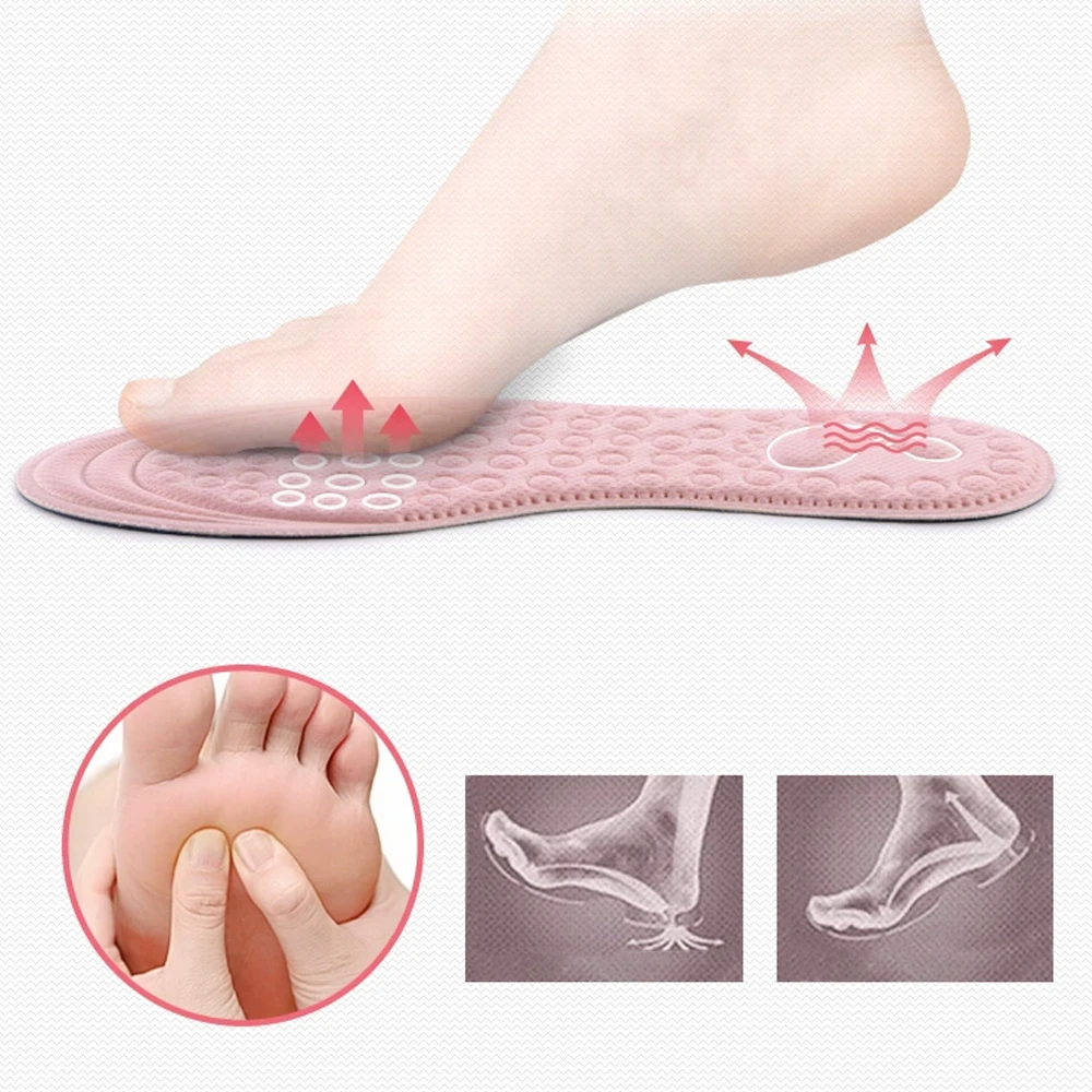 Height Increase insole Breathable Sports Shock Absorbing Insoles for Shoes Women Men Heel Lift Inserts Feet Growing Shoe Pads