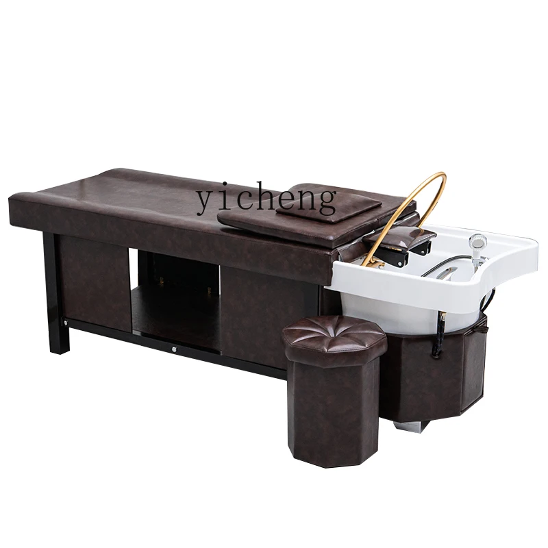 

Zc High-End Ceramic Basin Steel Frame Thai Shampoo Chair Water Circulation Fumigation Head Treatment Bed