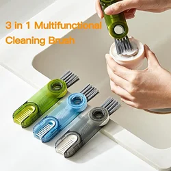 1Piece 3 in 1 Bottle Cup Lid Brush Straw Cleaner Tool Multi-Functional Crevice Cleaning Brush