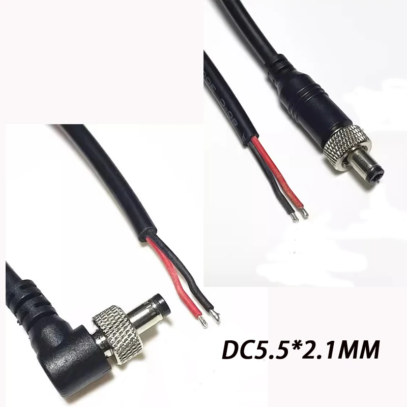 Kabel zasilający DC 5,5 * 2,5 mm Złącza męskie żeńskie z śrubą zabezpieczającą Wtyczka zasilania DC 18AWG Czysta miedź 0,3 m 0,5 m 1 m Do monitorowania CCTV