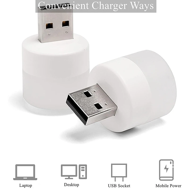 Mini USB Nachtlicht Mini USB Ladelampe Warmweiß Mini Leselicht Kleines tragbares Buchlicht Augenschutz Leselicht