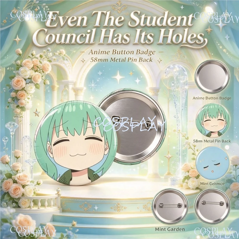 58mm Even The Student Council Has Its Holes Badge Mizuue Kōme Otori Tan Mutsu Komaro Koto Fubukiko Can Badge Collectible Pin Gif