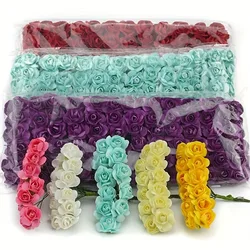 144Pcs/bag Artificial Rose Flower Bouquet Wedding Garland Decorations for Home Room Party Decortion Fake Flowers Ornaments