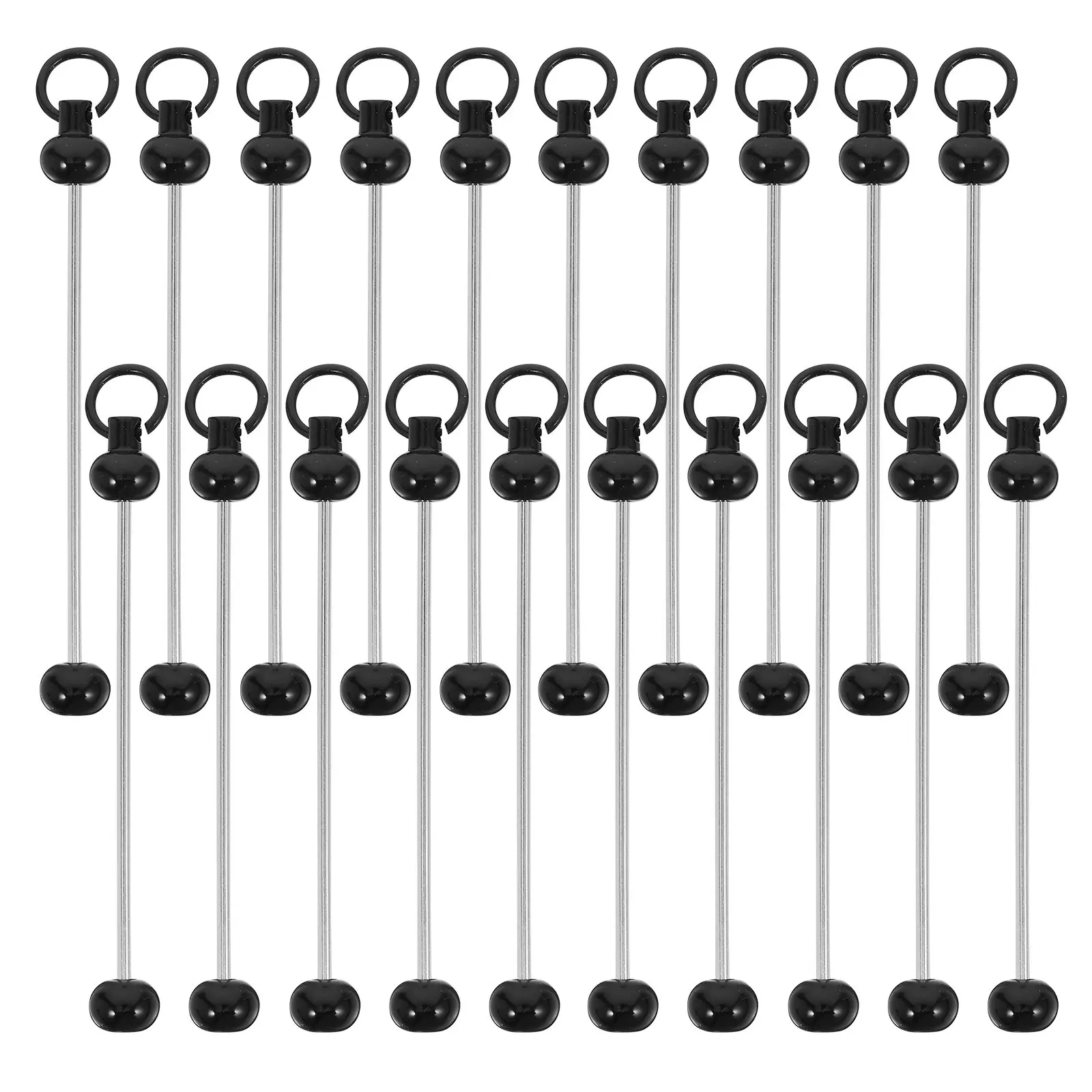 20Pcs Beaded Bar Keychains DIY Key Ring Blanks for Bags Handbags Belts Shoes Hats Keychain Pendants Metal Crafting - view 3