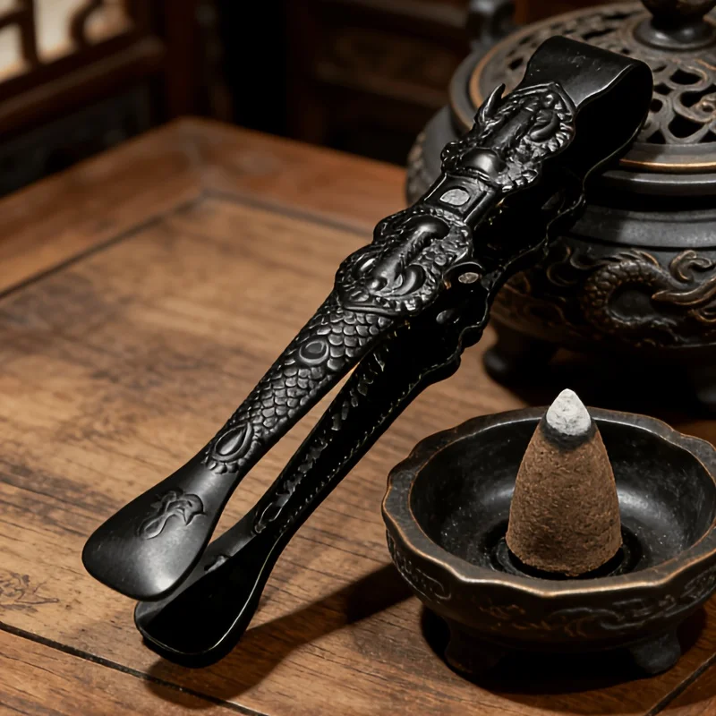 1 Metal Furnace Clip, Spice Clip, Charcoal Clip, Incense Holder Additions, Small Gift, Carved Clip, 2 Colors Available