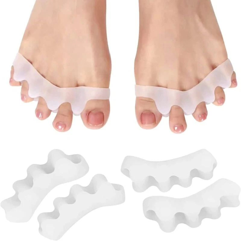 1Pair Toe Separator Suitable Bunion Yoga Gel Toes Corrector Foot Care Protector for Men Women Silicone Straighteners Overlapping