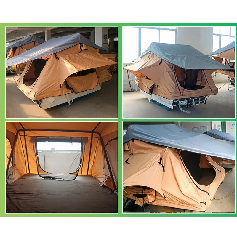 Outdoor Camping Car Roof Hard Shell Waterproof Windproof Double Layer Four-Season Oxford Fabric Quick Opening Rooftop Tent