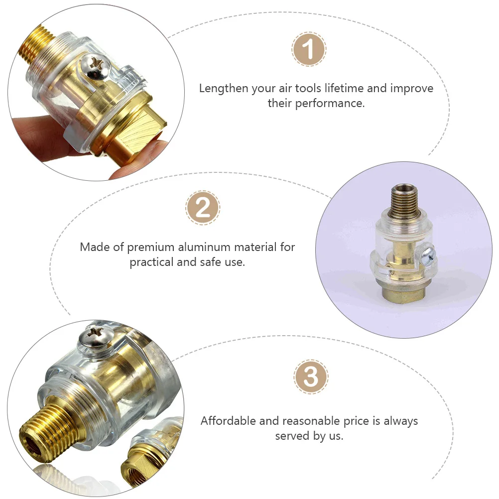 

2Pcs Oil Water Separator 1/4 Inch Mini Oiler Pneumatic Air Tool Lubricator Aluminum Accessories Enhance Performance Extend Life