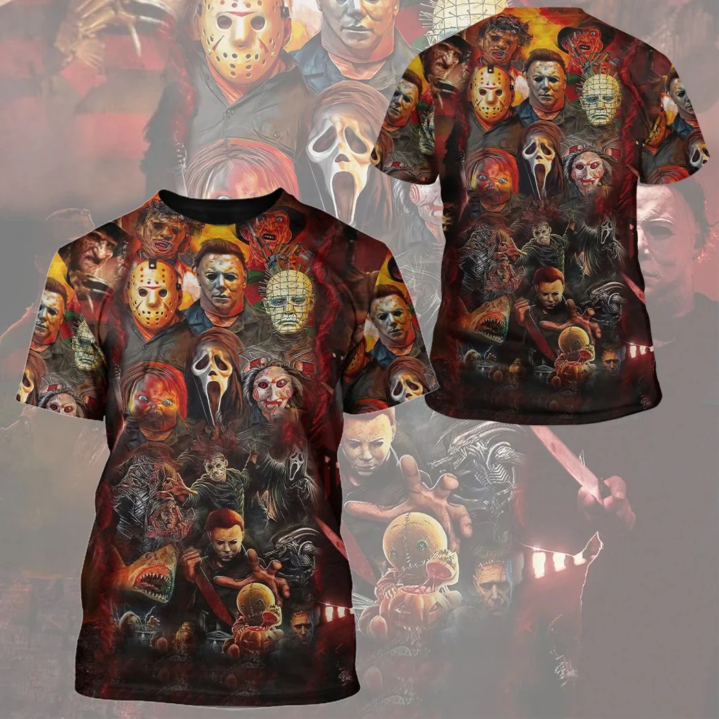 Halloween All Horror Movie Character 3D Printed Fashion Men's T-shirt Cosplay Costume Summer Unisex Casual Cool t shirt TX-192