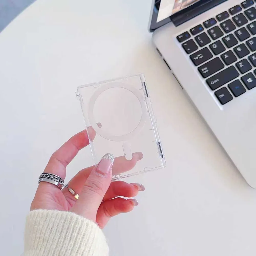 

Прозрачный чехол для карт MagSafe, ультратонкая подставка для телефона, магнитная подставка, держатель для карт, противоударный, для Apple/iPhone