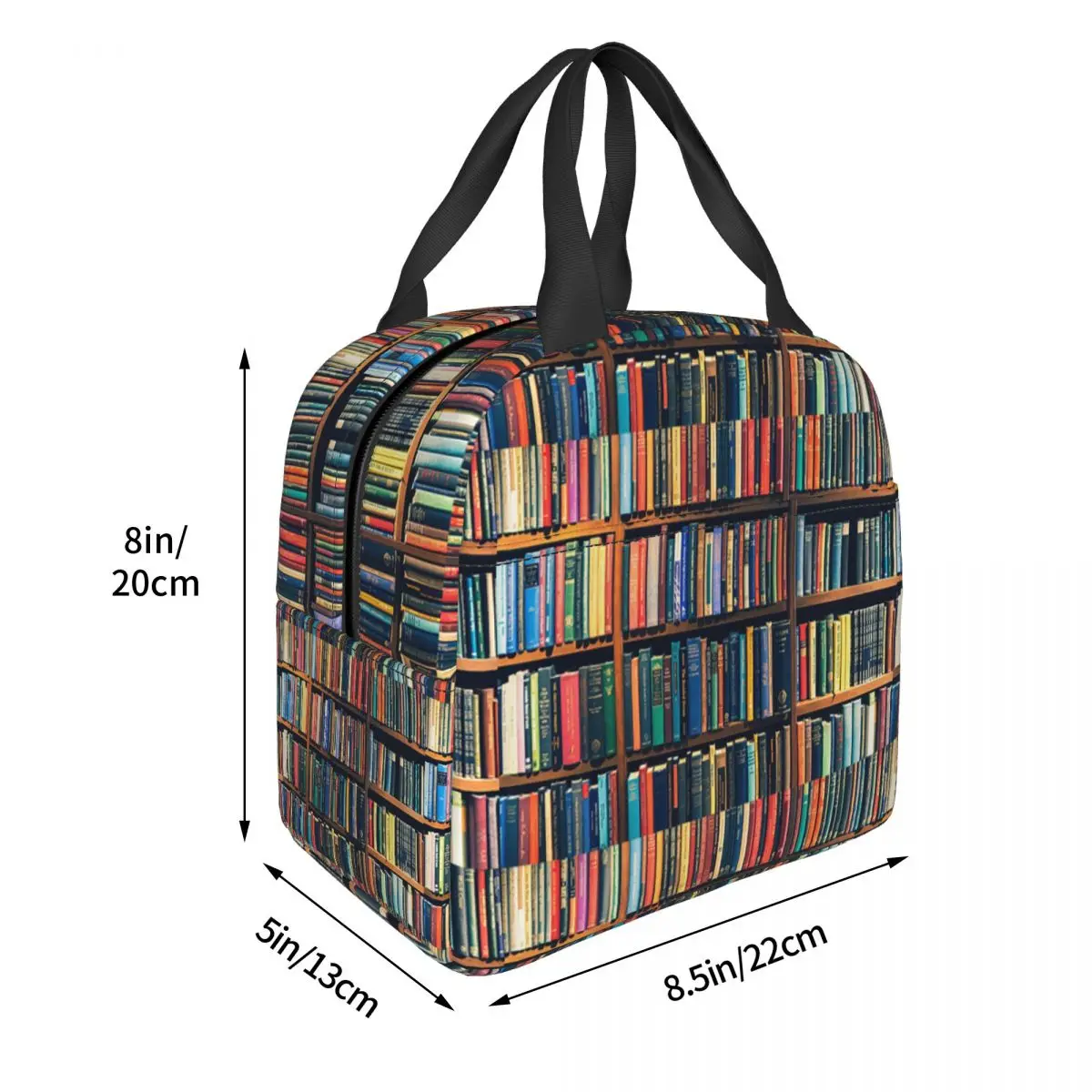 Education Library Book Insulated Lunch Bag for Women Children Portable Food Boxes Thermal Lunch Box Tote
