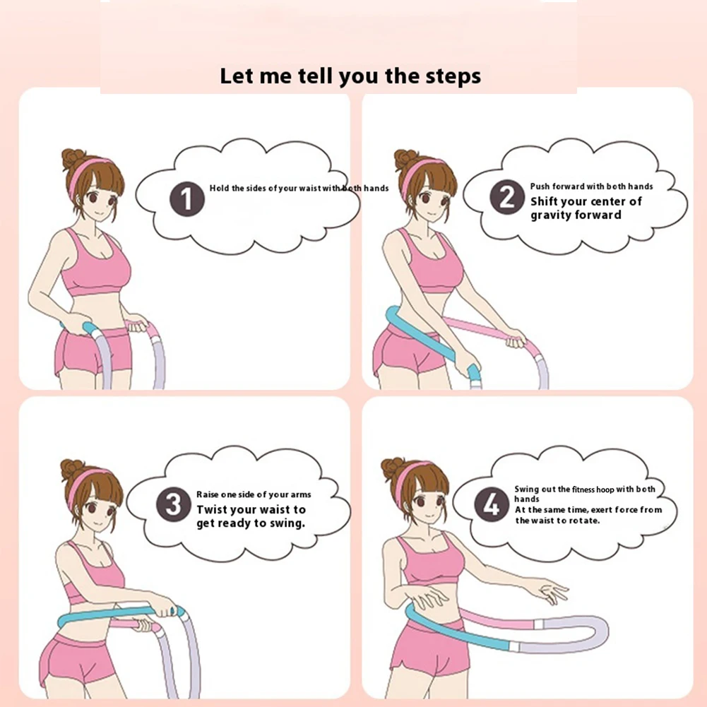 Soft Spring Hoop Quiet Design Foldable Waist Toning Hoop Belly Exercise Hoop Waist Training Circle for Cardio Exercise