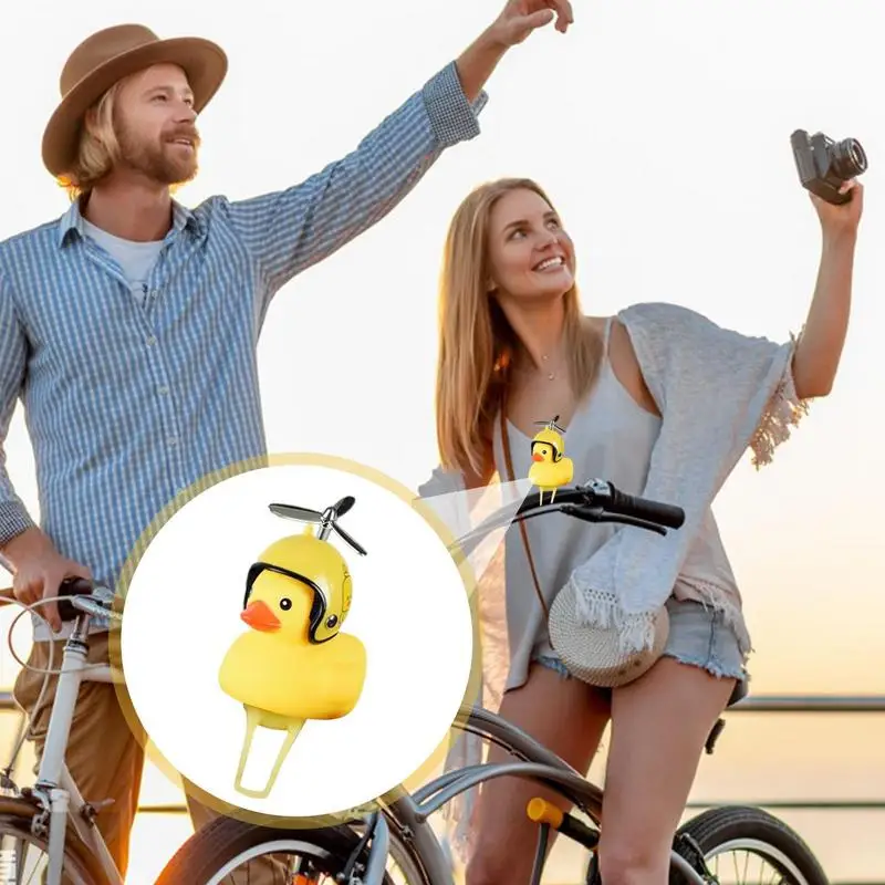 Rubber Duck Bicycle Bell LED Light Bike Bell Yellow Kids Bicycle Bell Loud Crisp and Clear Sound Ringer for Adults Kids Toys