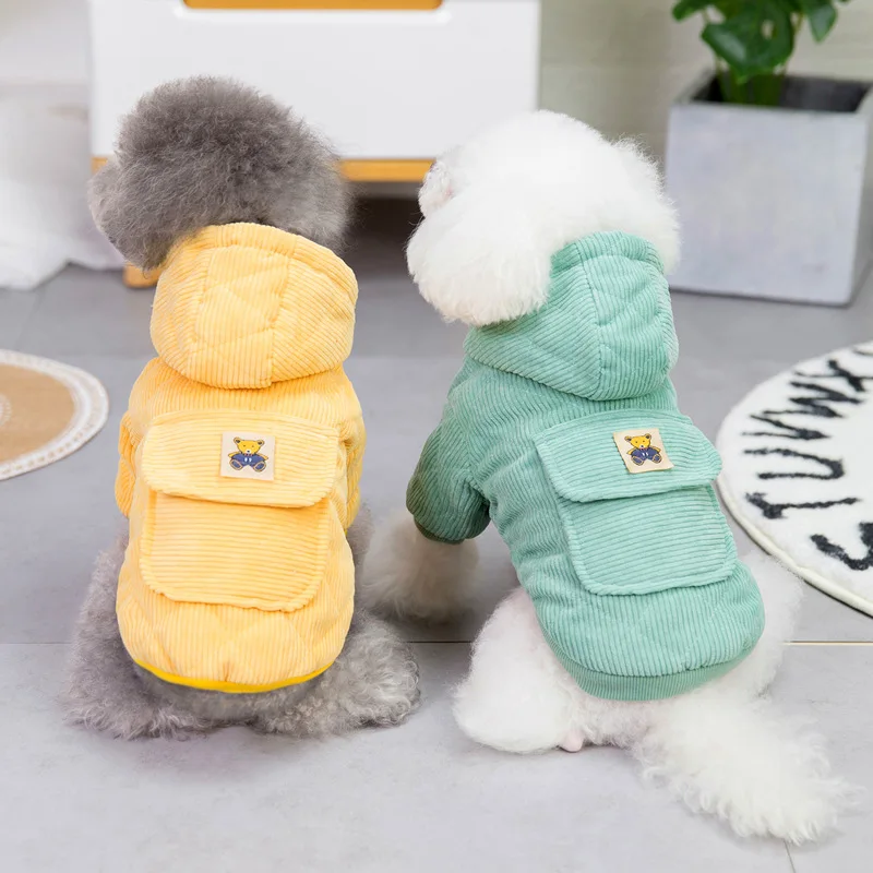 Corduroy Cute Rabbit Dog Vests Winter Fleece Warm Pet Dog Clothes For Samll Dogs Coats Puppy Costumes Terrier Clothing Jackets