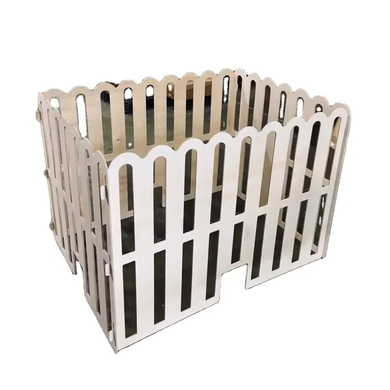 for Painted Wooden Dog Playpen Exercise Cage Indoor Outdoor Pet Pen Enclosure Safety Play Fence Gate Puppy Kennel Whelping