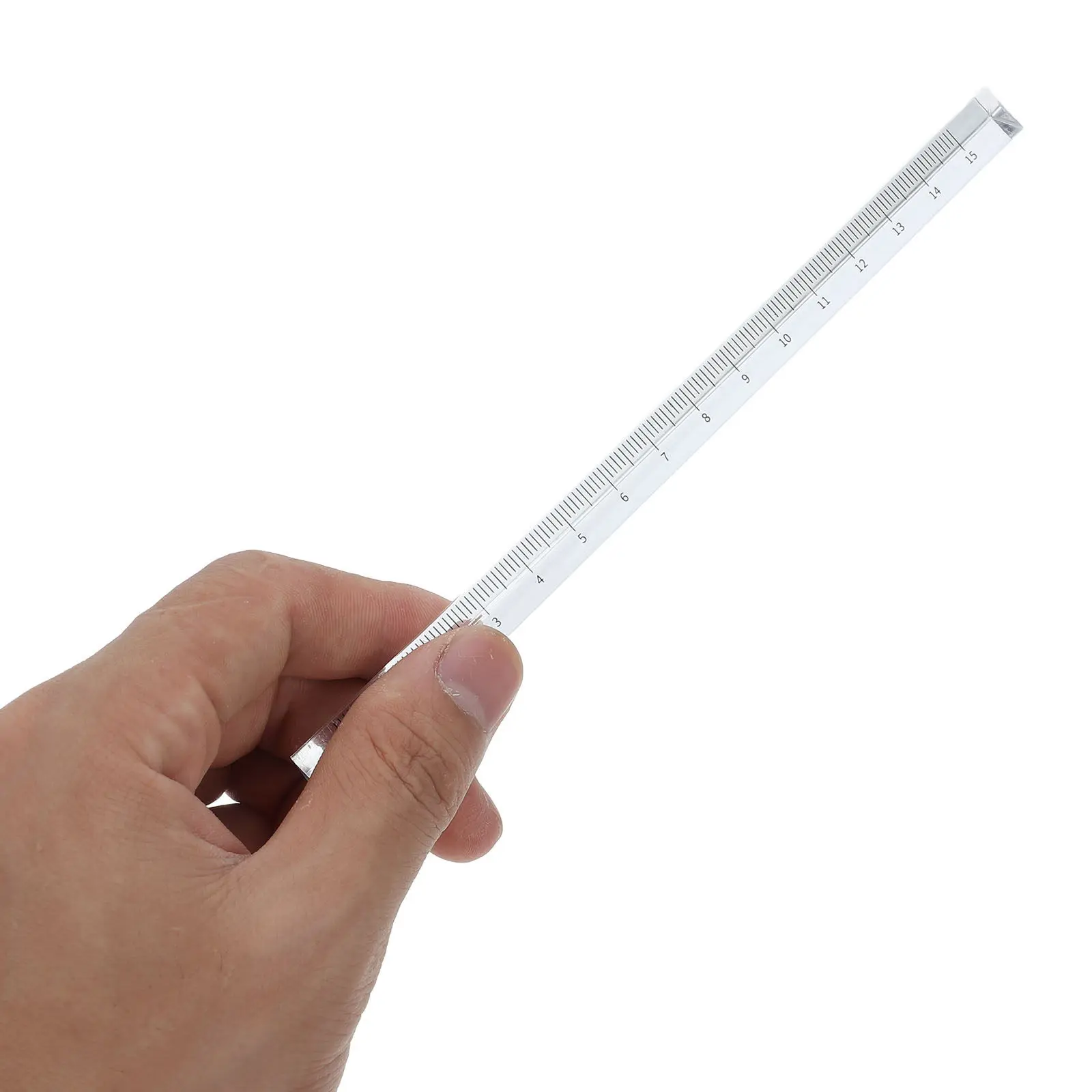 2Pcs Transparent Triangular Ruler Small Clear Plastic Architectural Scale Metric Measuring School Drafting Office Supplies view 2