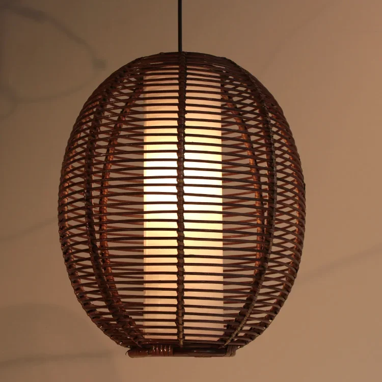 Indonesian Genteng Handwoven Lantern Pendant Ceiling Light Restaurant Hotel Pendant Light Living Room Study Corridor LED Light