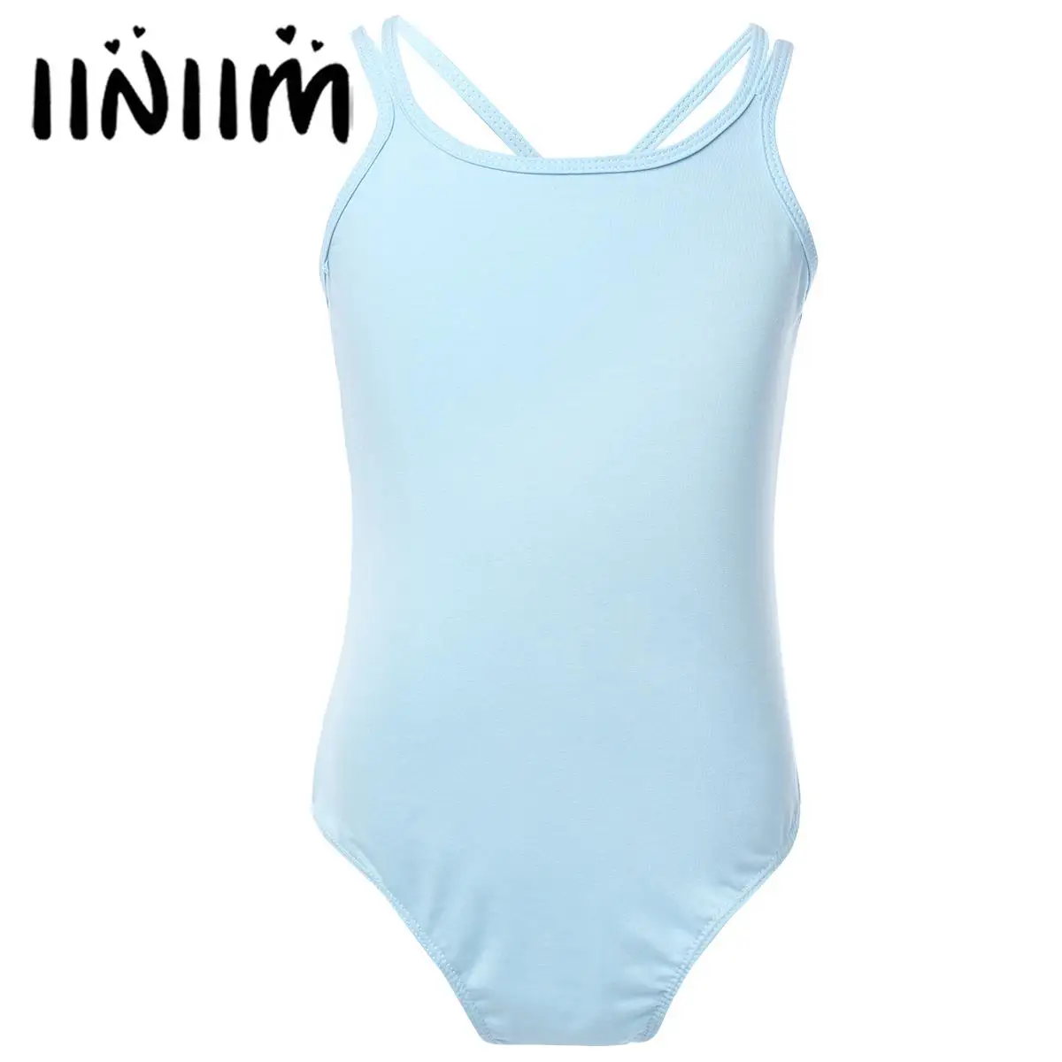 Girls Gymnastics Swimsuit for Ballet Dancing Spaghetti Strap Crisscross Back Ballet Dance Leotard Teen Girls Ballerina Tutu