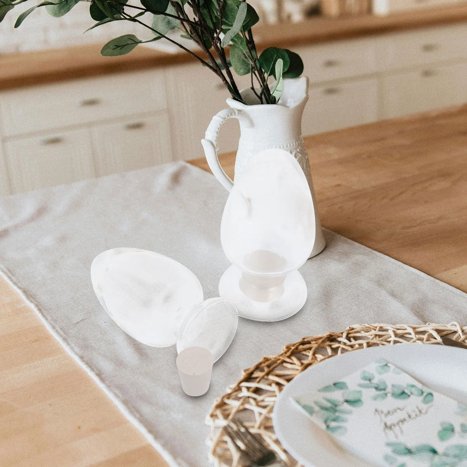 

2Pcs Glass Display Bottles Decorative Storage Jars Stable Structure Matchstick Holder Suitable for Office Home Bar