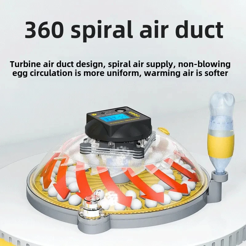 122 Bird Eggs Rutin-Containing Chicken Automatic Dual-Power Intelligent Breeding Household Egg Incubator