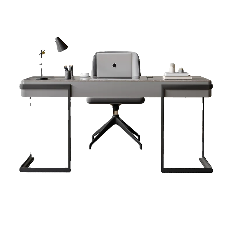 

Italian rock slab desk study modern simple household high-end small apartment light luxury solid wood office writing computer