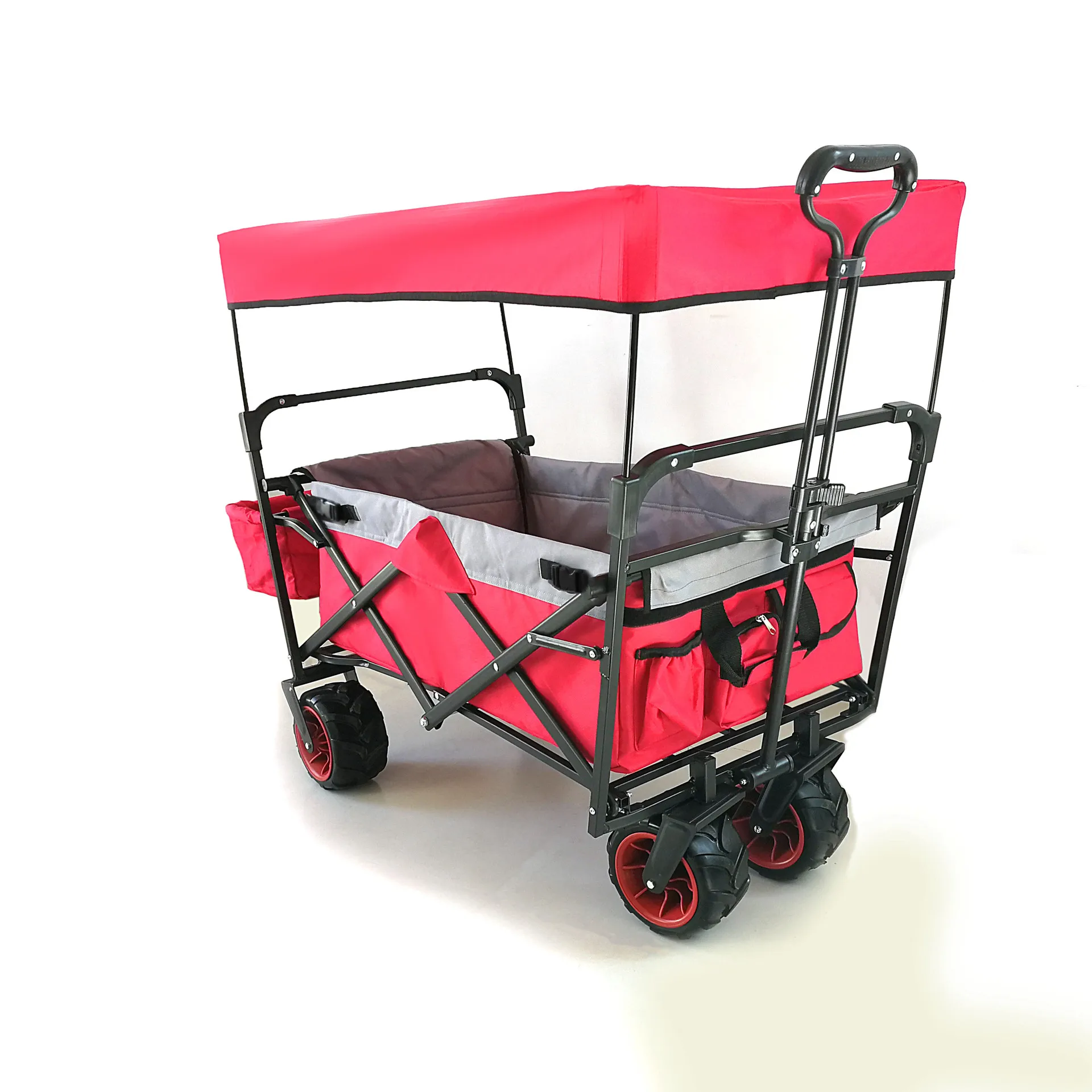 

Outdoor folding trolley Children's stroller with shed Wild fishing Shopping stall cart