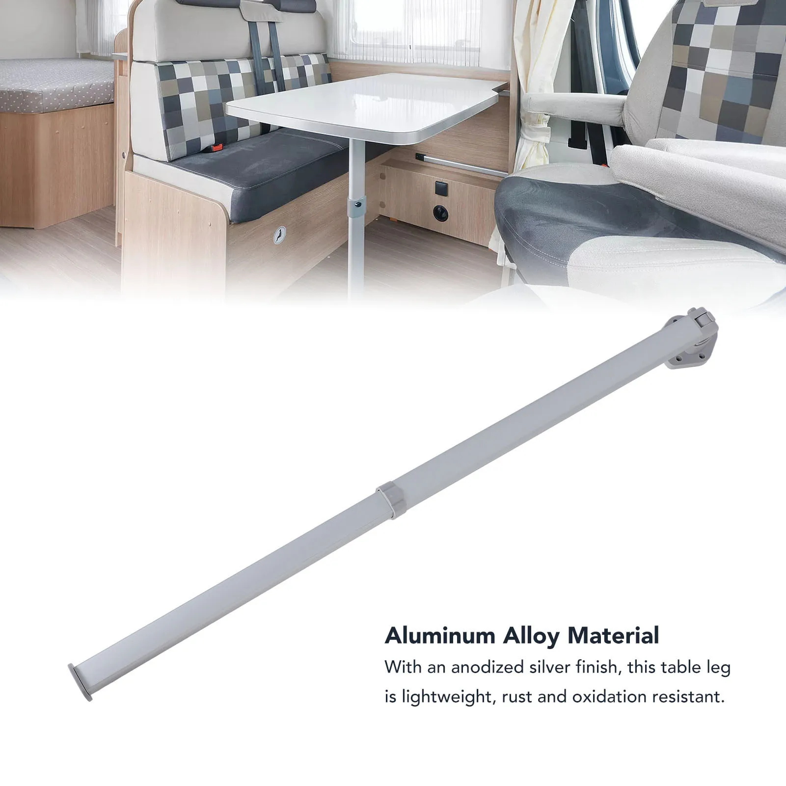 Pernas de mesa dobráveis para rv, prata, destacável rápido, suporte resistente, perna de mesa telescópica, altura ajustável para trailer, barco, iate