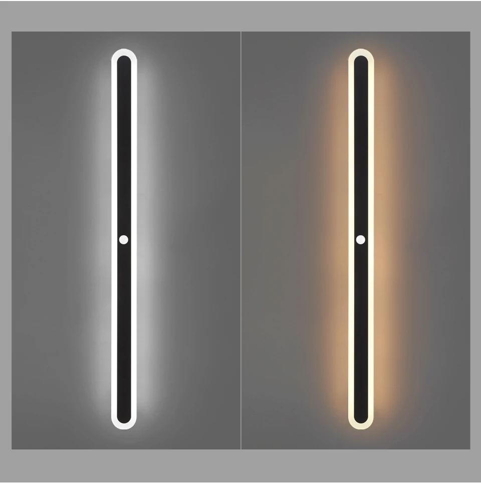 Outdoor Wall Light With Motion Sensor 90v 240v IP65 Waterproof Porch Lamp LED Long Garden Lamp for Villa Garage Lighting Fixture
