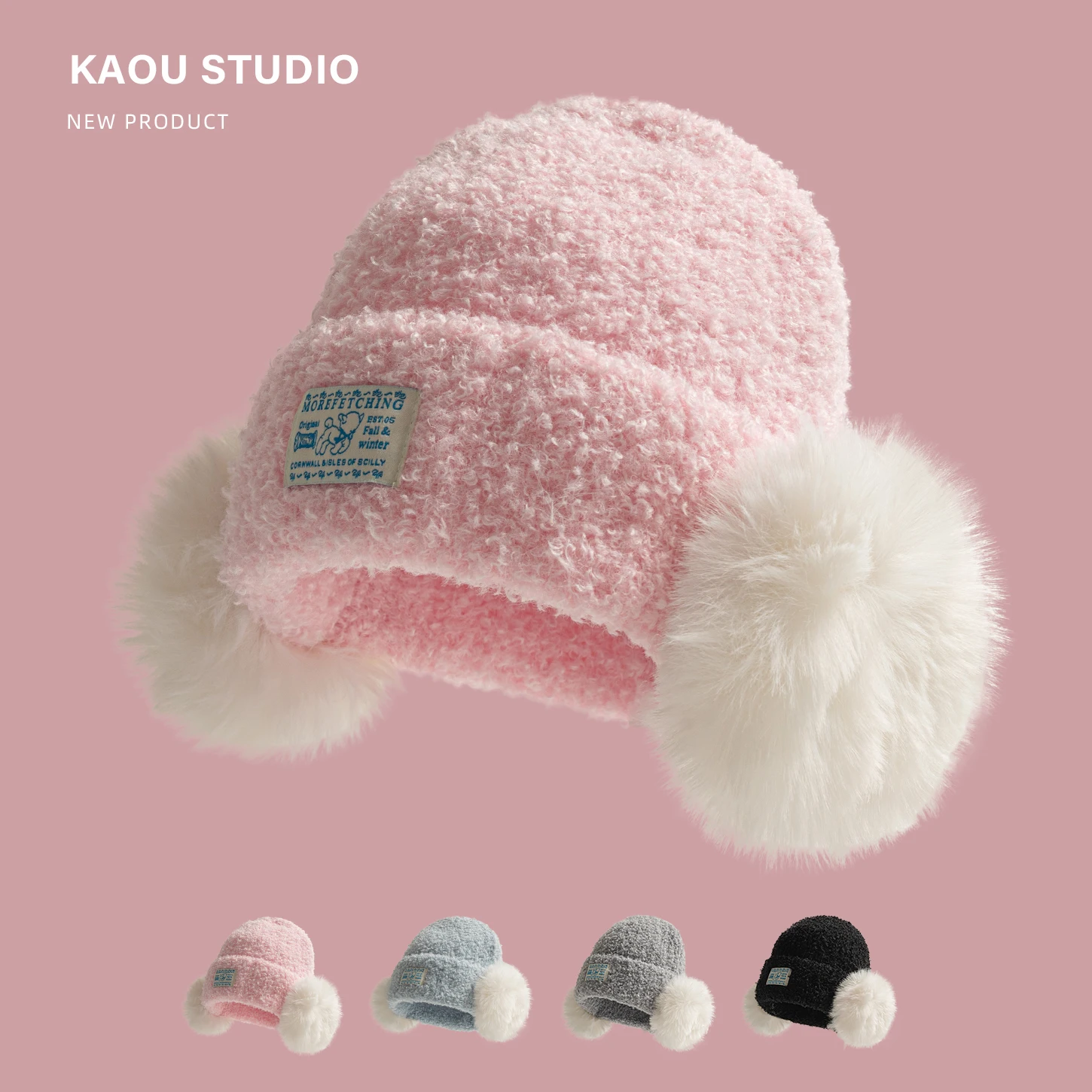

Plush Pullover Hat Winter Warm Snow Hat Ski Ear Protection Cold Hat