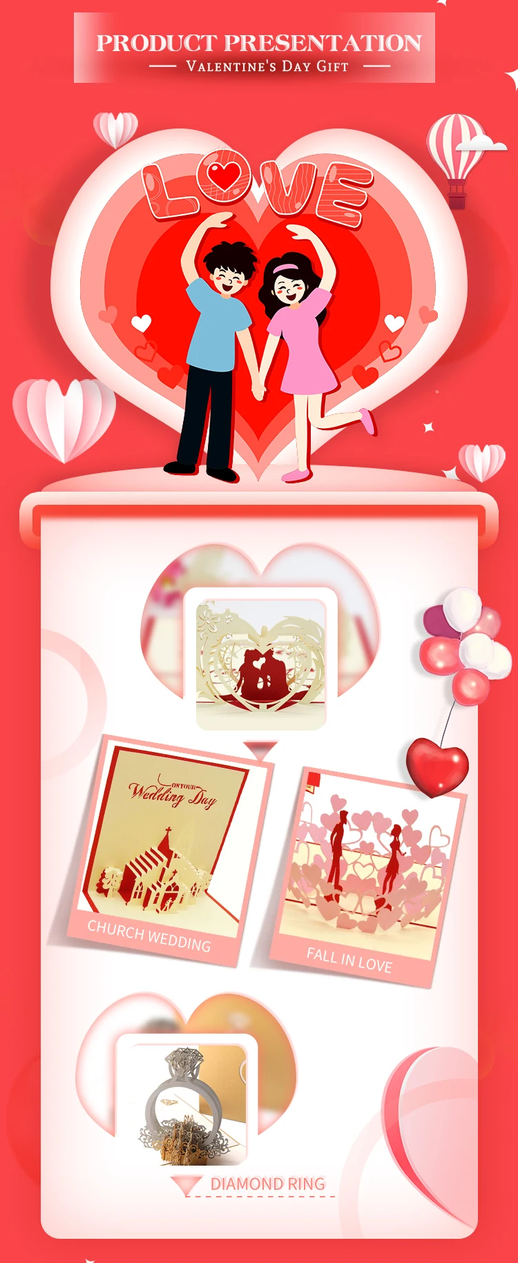 3d Pop-up Verlobung karten Liebhaber Hochzeits einladung Grußkarten laser geschnitten Valentinstag Geschenk Jubiläums karte Großhandel – Detail 7