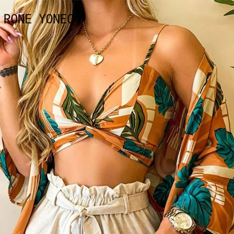 Women Casual Sexy Cami Mesh Bowknot Neck Leaf Pattern Batwing Sleeves Two Pieces Sweet sexy Tops