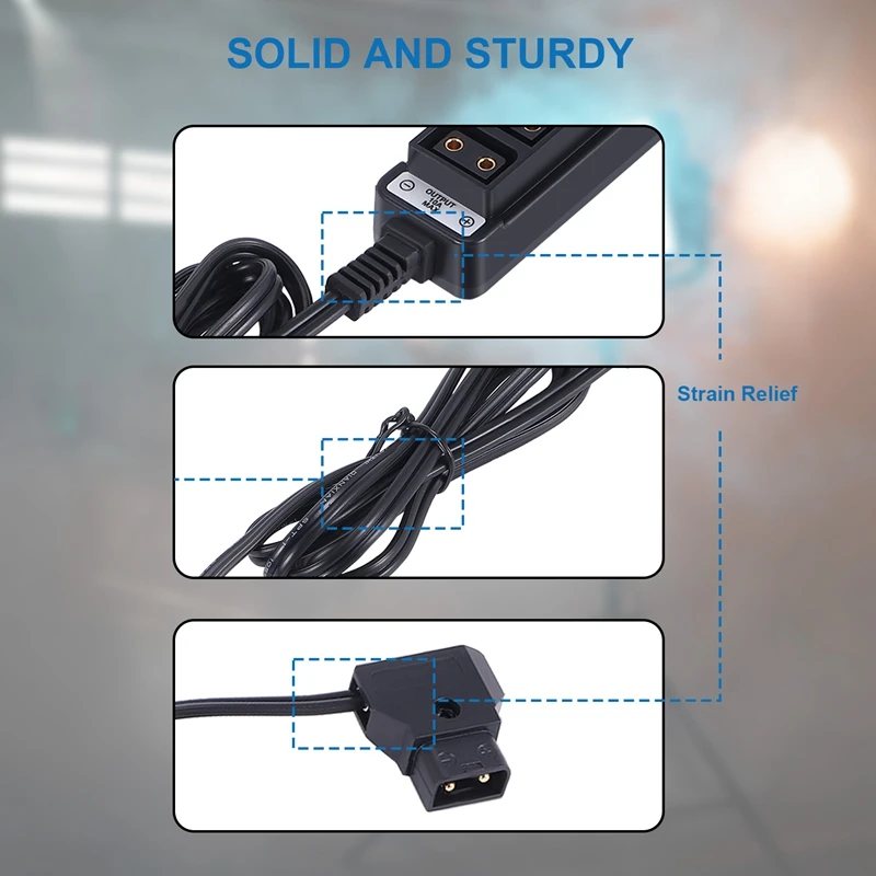 ABHG D-Tap Male To 4-Port P-Tap Female Camera Power Supply Distributor DTAP Fourway Splitter