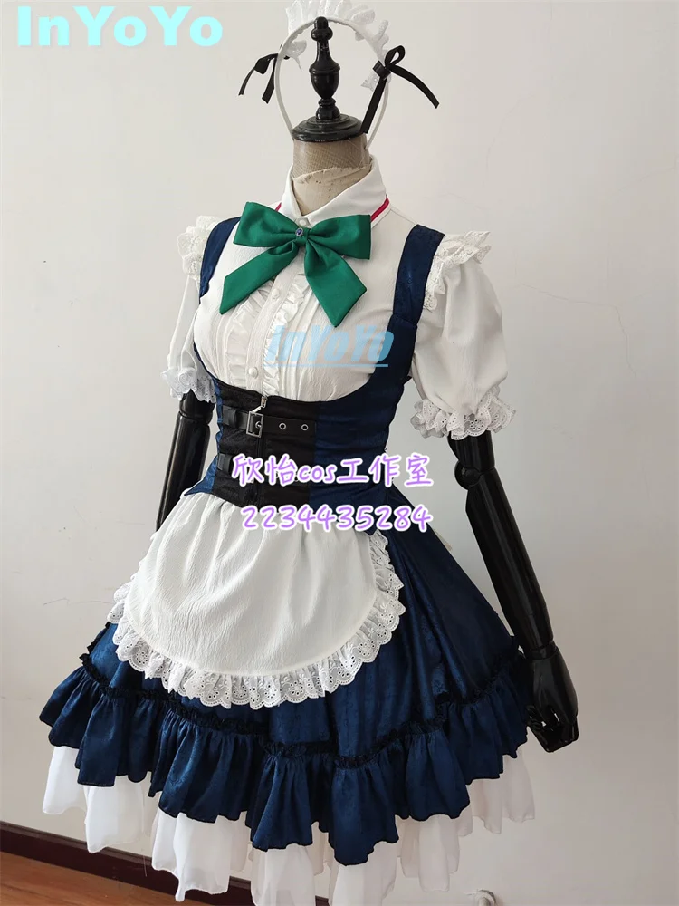 InYoYo Izayoi Sakuya Cosplay Touhou Project Costume Maid Uniform Dress Hallowen Party Outfit Women Play Role Clothing New