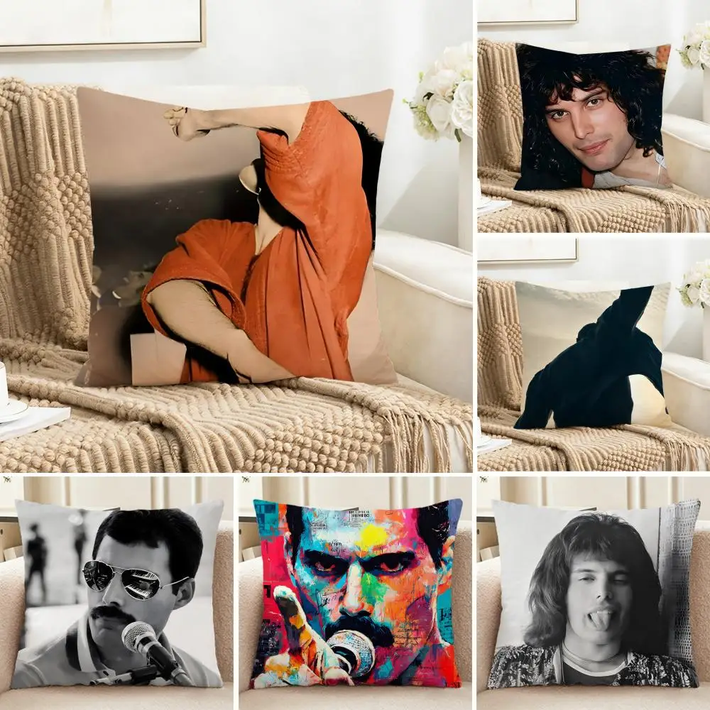 Freddie Mercuryes attractive Cushion Cover Washable Linen-Look for Daily Sofa Home Household Room Decor