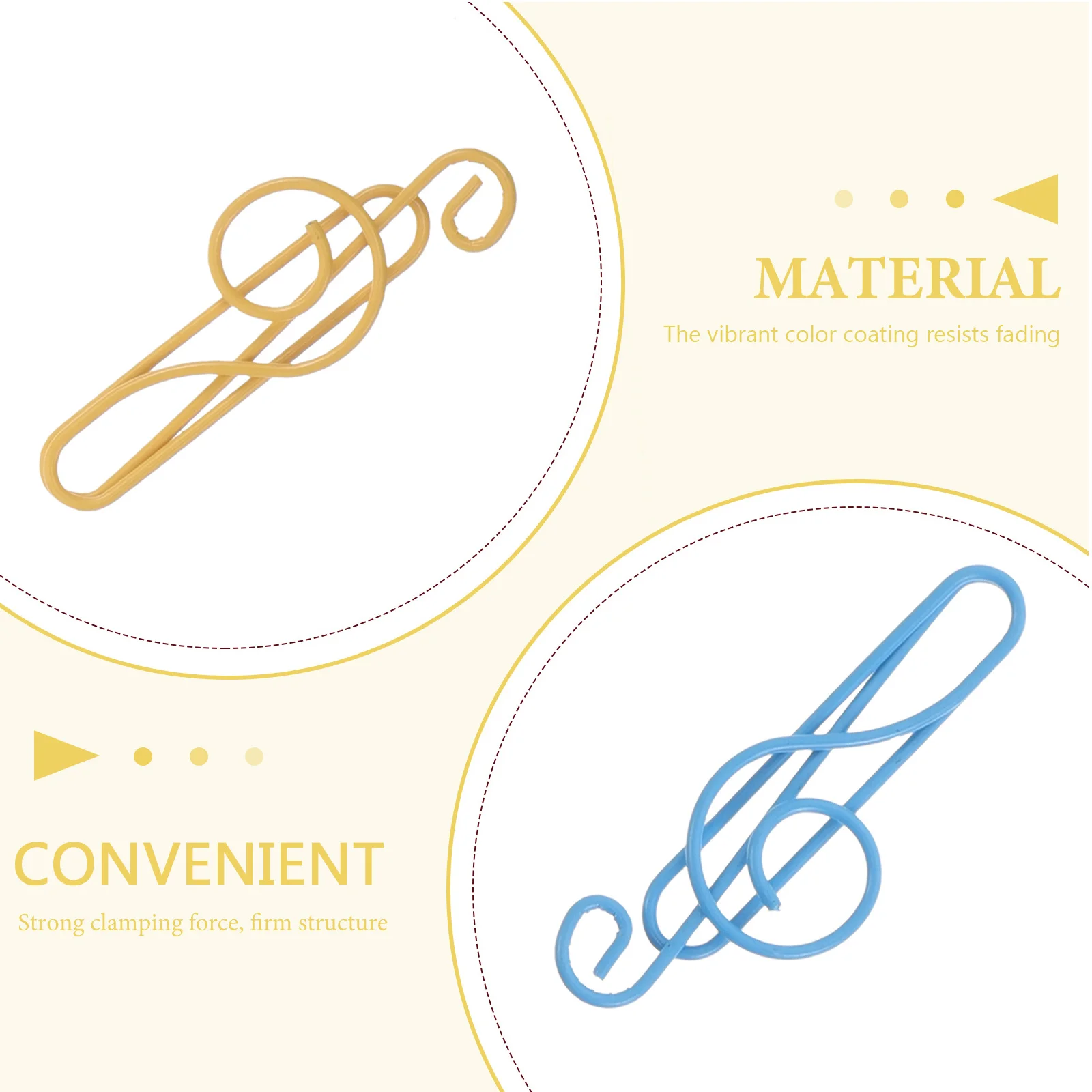 200Pcs Colorful Music Paper Clips Metal Note Shape Page Markers for Planners Journals Notebooks Office School Organization Tools