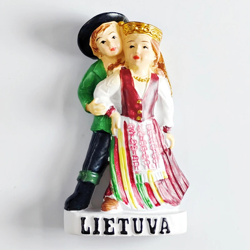 Europe Lithuania 3D Fridge Magnets Tourism Souvenir Refrigerator Magnets Sticker Collection Handicraft Decoration Articles