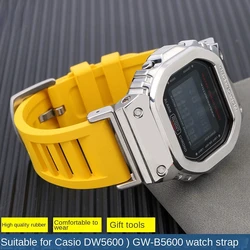 For G-SHOCK Casio Strap GM-5600 DW5600/DW5610 GM-110 series fluoro rubber watchband Sports Silicone Men's Watch Accessories 16mm