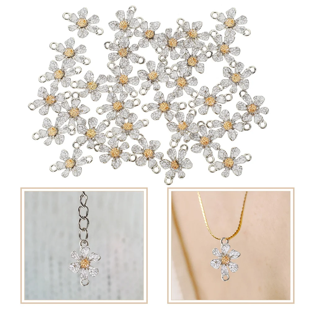 

30 шт., подвески в виде цветов из сплава, разъемы для изготовления ювелирных изделий, браслет, аксессуары для рукоделия, уникальный шикарный дизайн, подвеска с двойными отверстиями