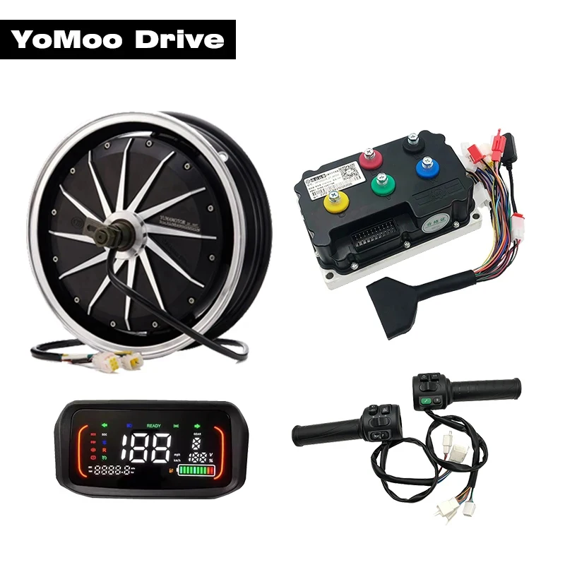 YUMA Electric 3000W 72V High Power 13inch Hub Motor Kits with ND72360 with N7 Display and T08 For Electric Motorcycle Conversion