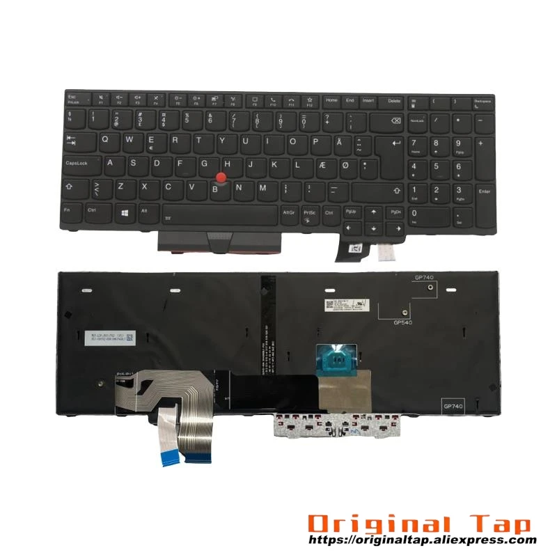 DK Danish Backlit Keyboard for Lenovo Thinkpad T15g P15 P17 Gen 1 5N20Z74793 5M10Z54330 5M10Z54329 5M10Z54331 5N20Z74867 5N20Z74