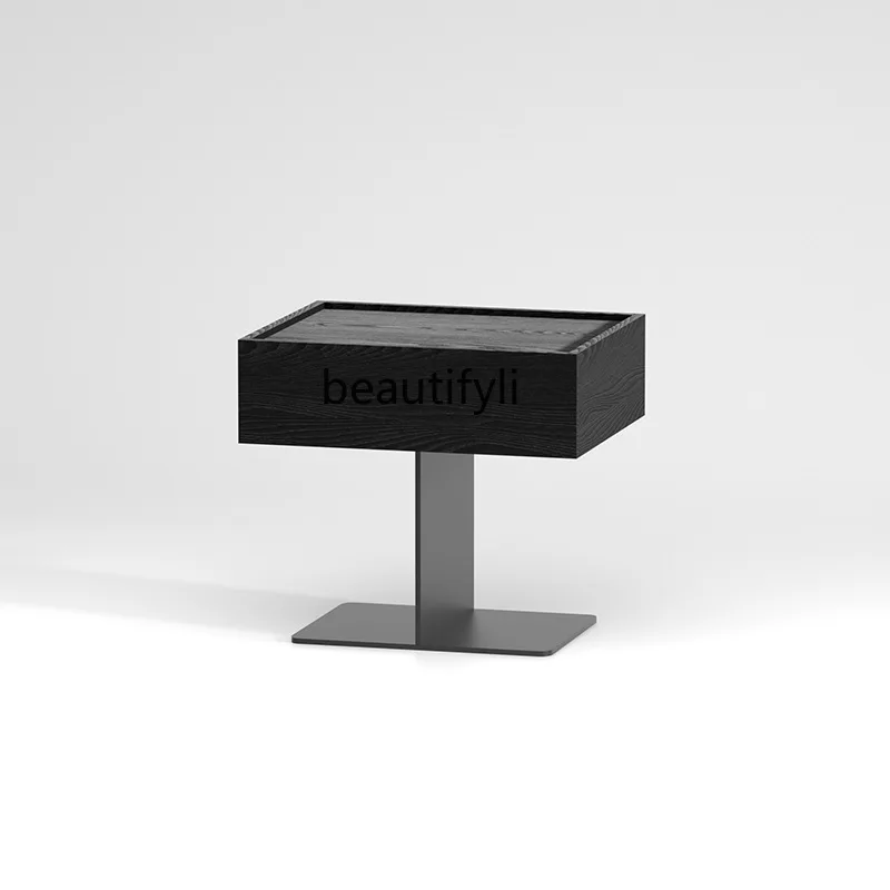 

Italian Style Iron Art Steel Plate Bedside Table scandinavian Light Luxury Modern Bedroom Storage Bedside Cabinet