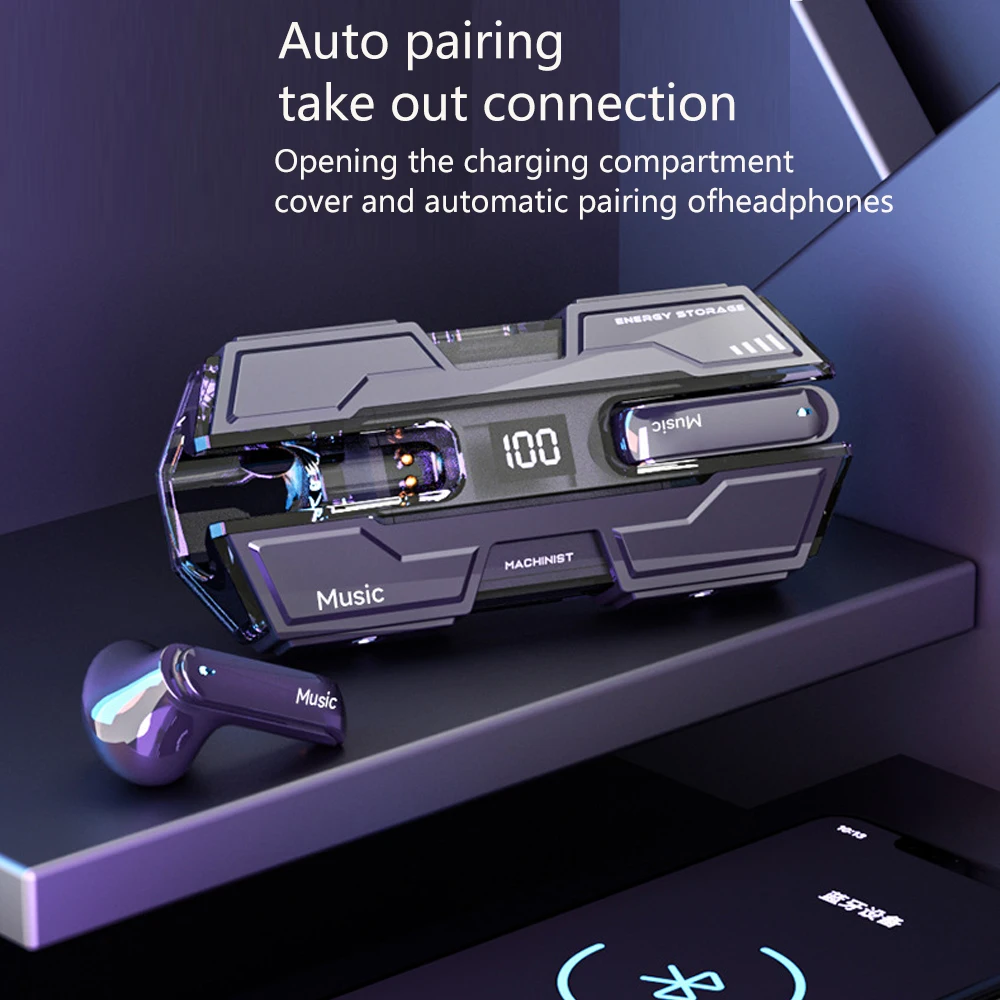 سماعات G20 اللاسلكية TWS سماعات بلوتوث للتحكم باللمس سماعة ألعاب ستيريو رياضية مع ميكروفون تشير إلى الهاتف الذكي