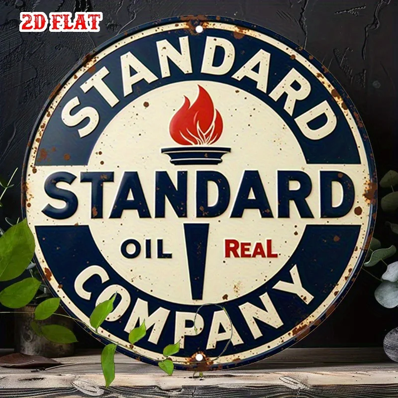 1 Stück Vintage Industrial Oil Company Metallschild – rustikale Garage, für Männerhöhle, Café, Heimdekoration – robuste Aluminium-Blech-Wandkunst